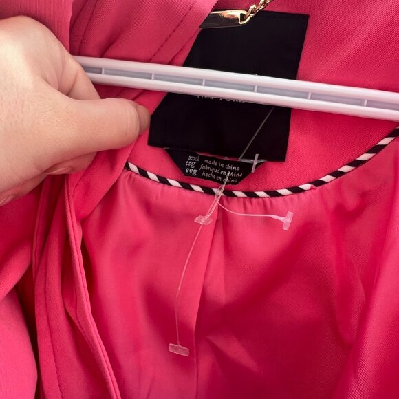 kate spade Single-Breasted Pleated Back Trench rain Coat jacket pink size xxl - Picture 7 of 15